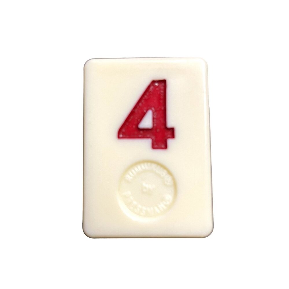 Pressman Rummikub Red  4 Tile Original Replacement Game Piece Smooth Back u